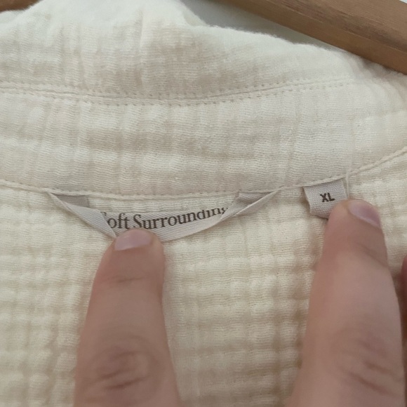 Soft Surroundings Key Biscayne Gauze Top Slub Cotton - Picture 5 of 8